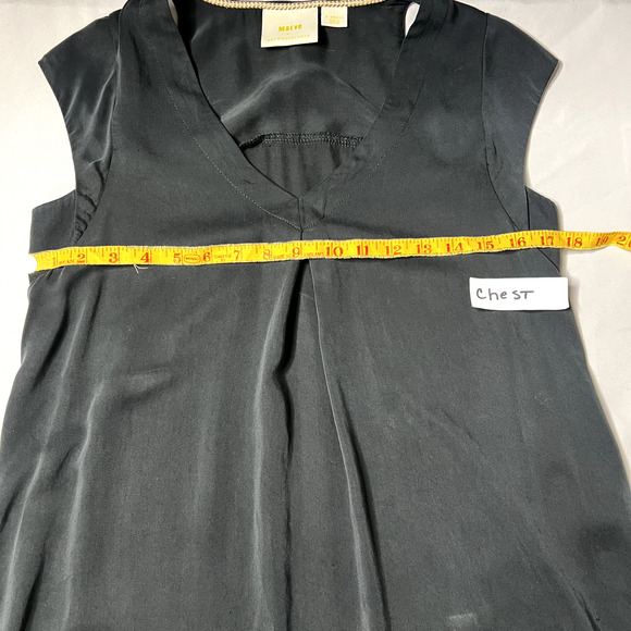 Maeve Anthropologie Ally Cupro XS Tunic Blouse Shirt Black Whimsigoth Minimalist - Picture 5 of 11